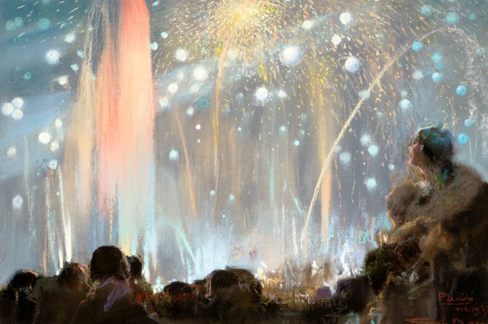 Firmin BAES - &quot;THE FIRE-WORKS&quot; | MasterArt